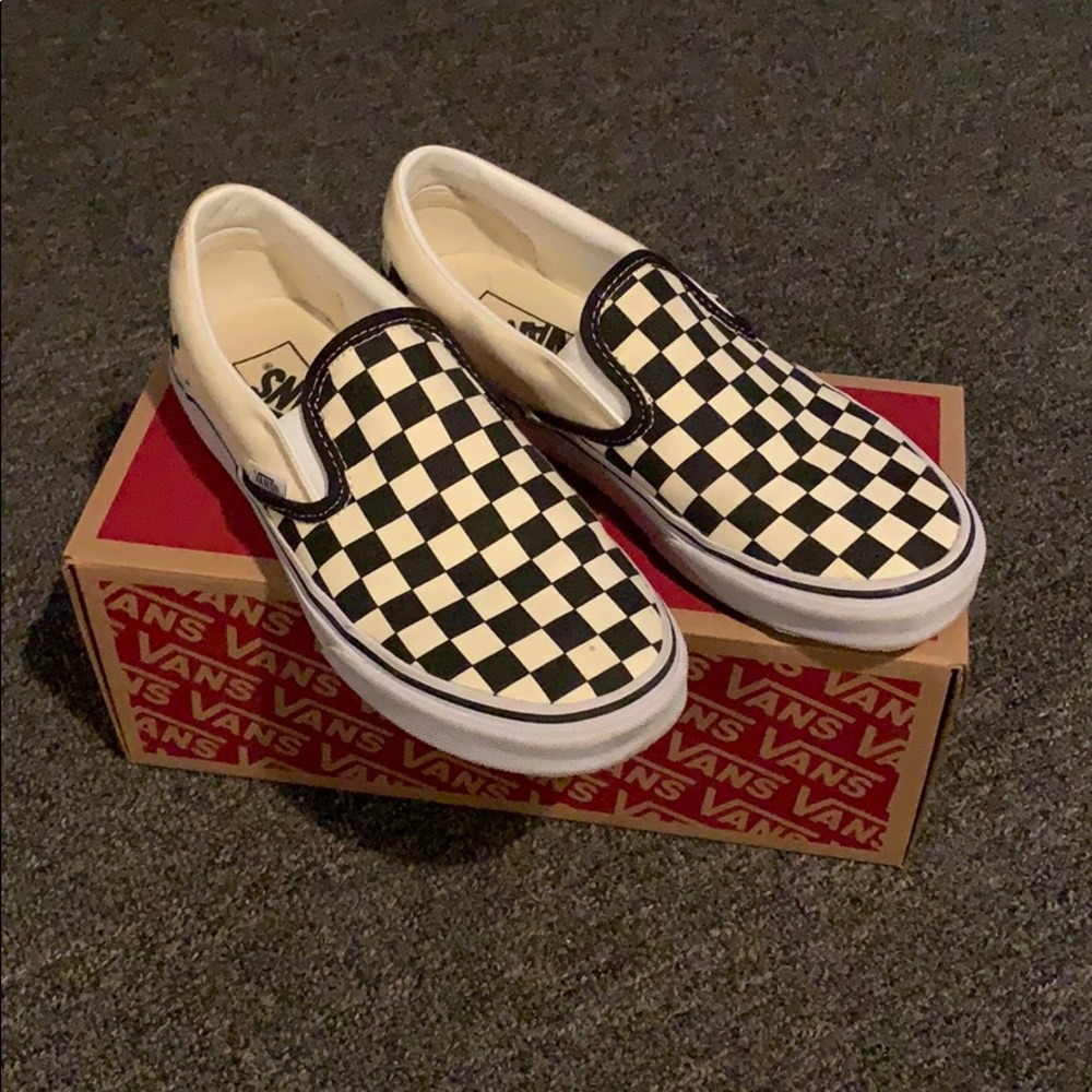 Vans checkered slip ons. Worn once